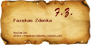 Fazekas Zdenka névjegykártya